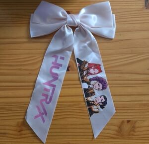 Kpop Inspired Graphic Print Satin Hair Bow